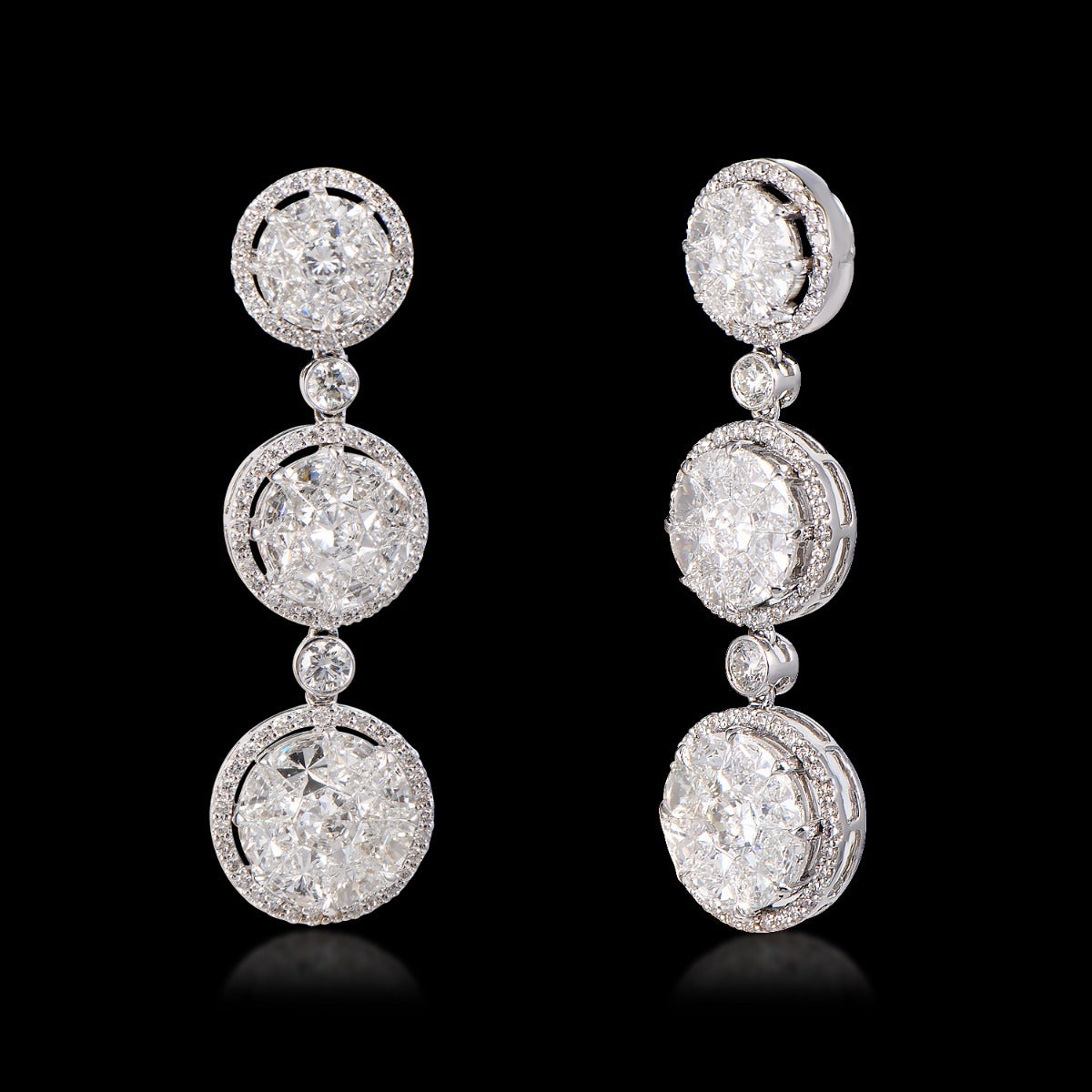 Smashing Three Ring Diamond Earrings