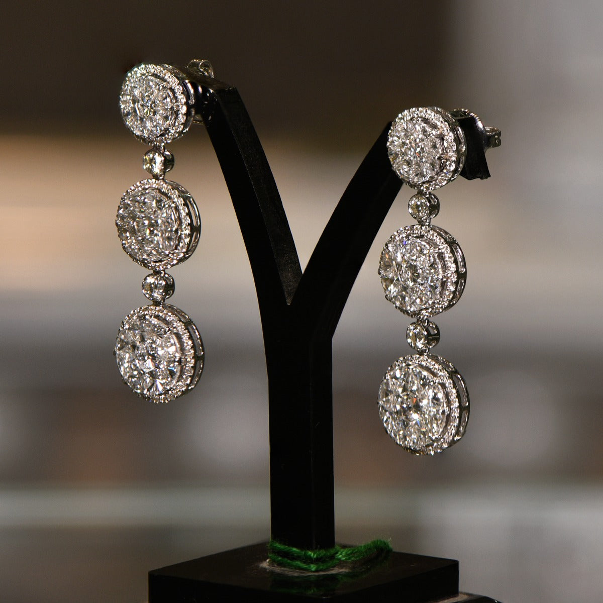 Smashing Three Ring Diamond Earrings