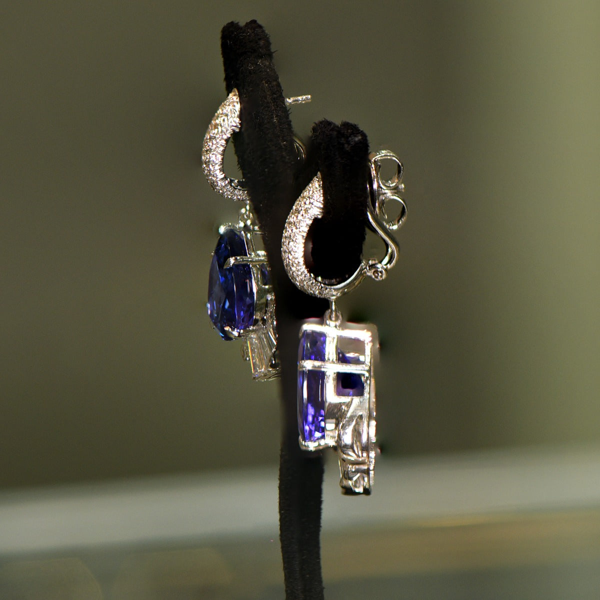 Electric Blue Diamond Earrings