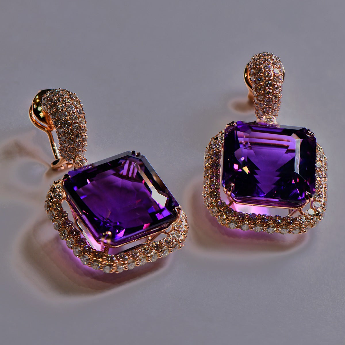 Purple Haze Diamond Earrings