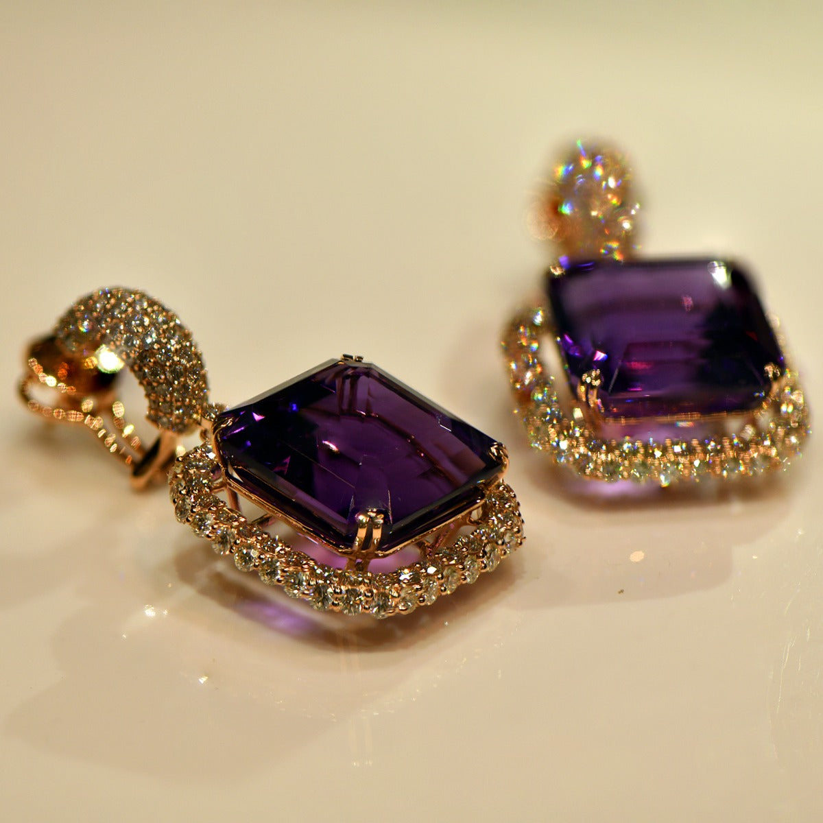 Purple Haze Diamond Earrings