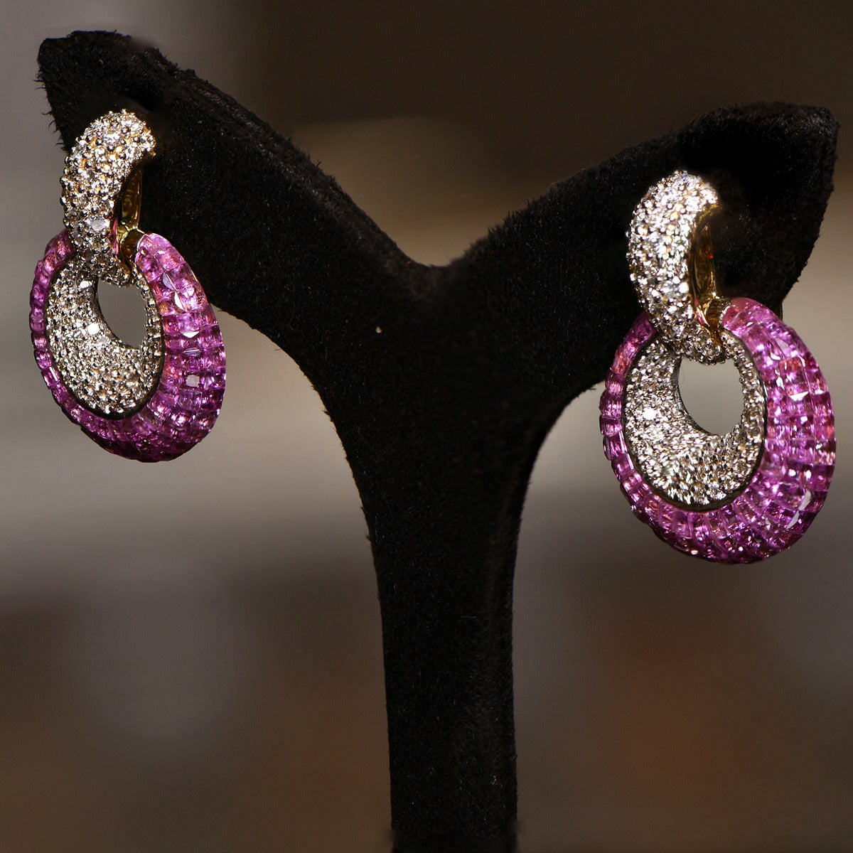 Pink Lovers Diamond Earrings