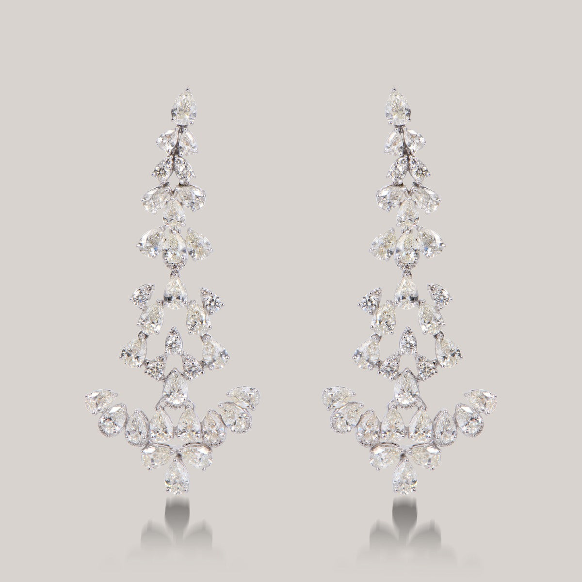 Branched Dewdrops Diamond Earrings