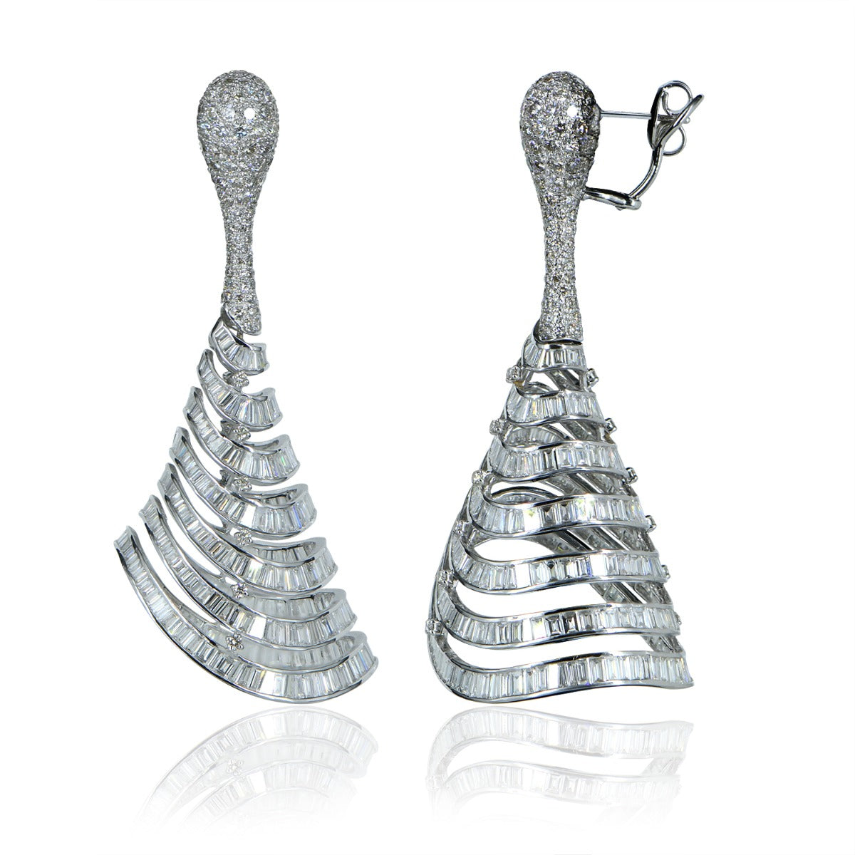 Entwined Ribbon Diamond Earrings