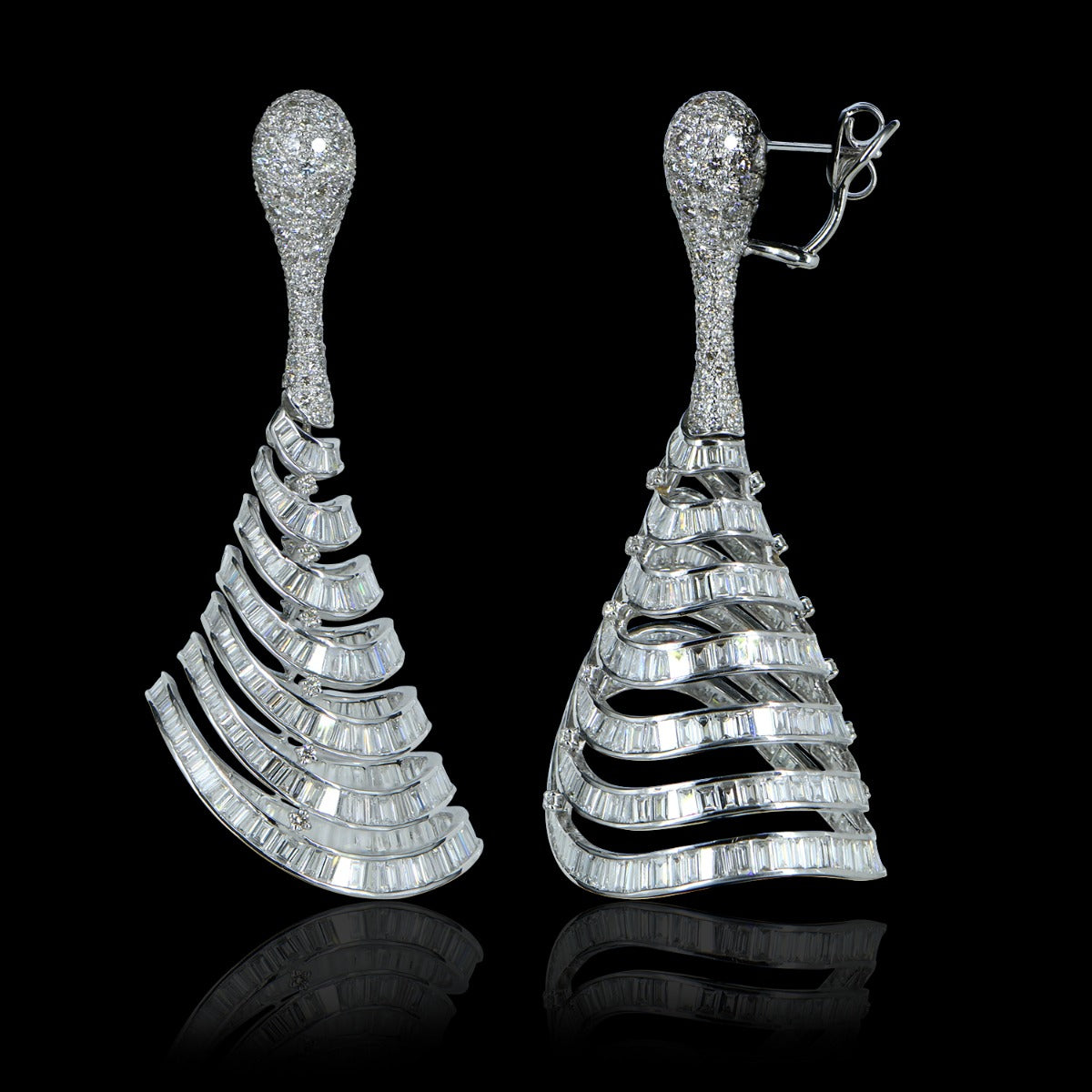 Entwined Ribbon Diamond Earrings