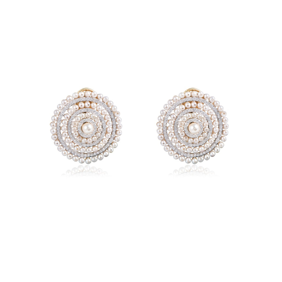 Coupe Pearl Diamond Earrings