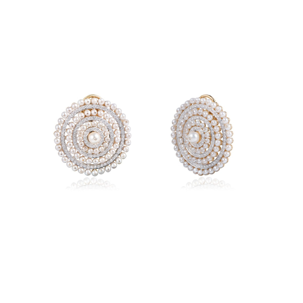 Coupe Pearl Diamond Earrings