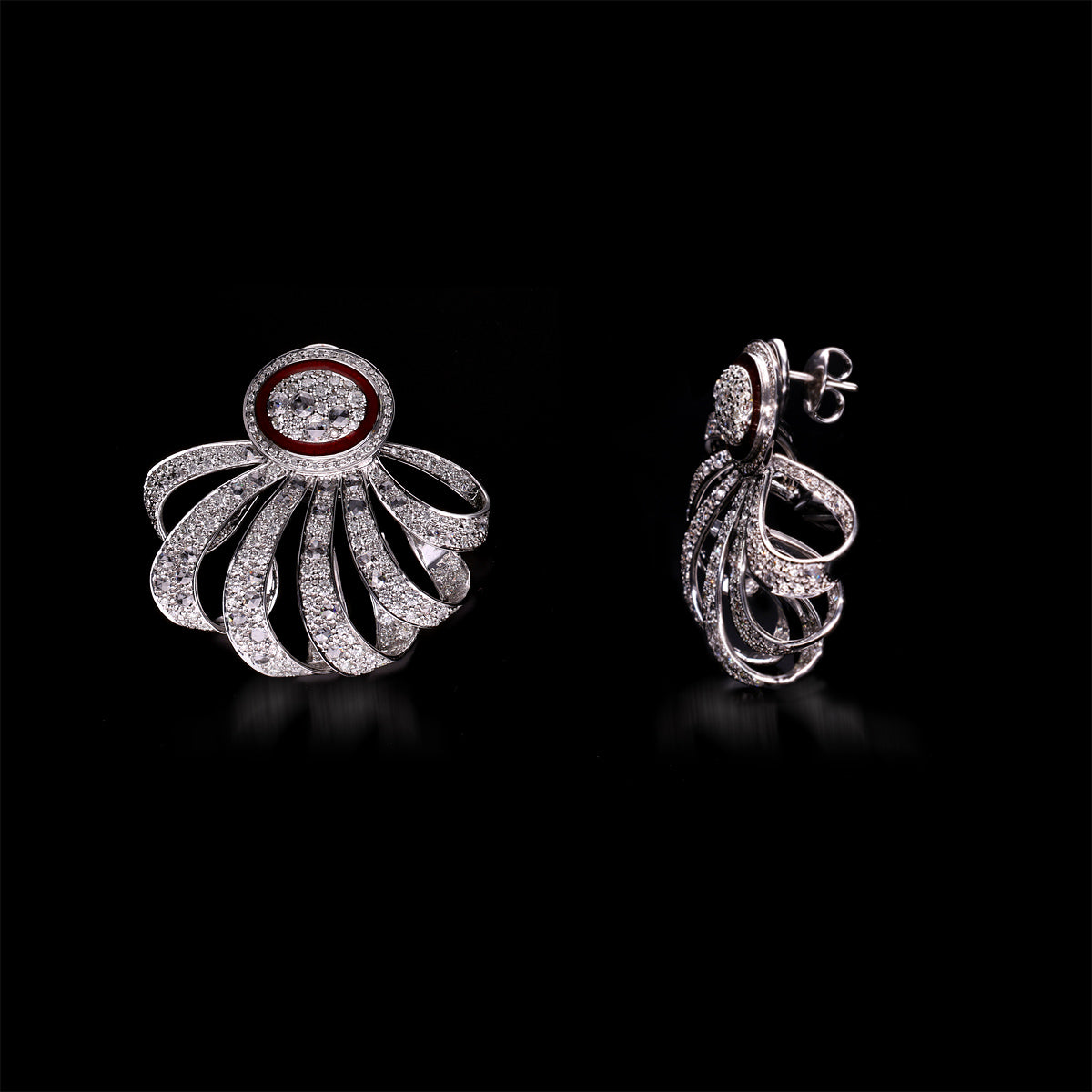Ribbon Diamond Earrings
