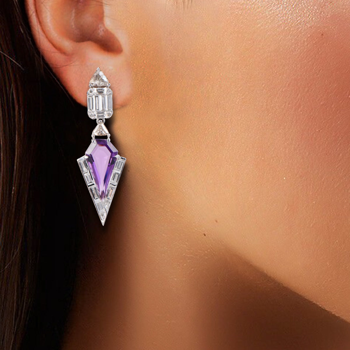 Trapeze Diamond Earrings