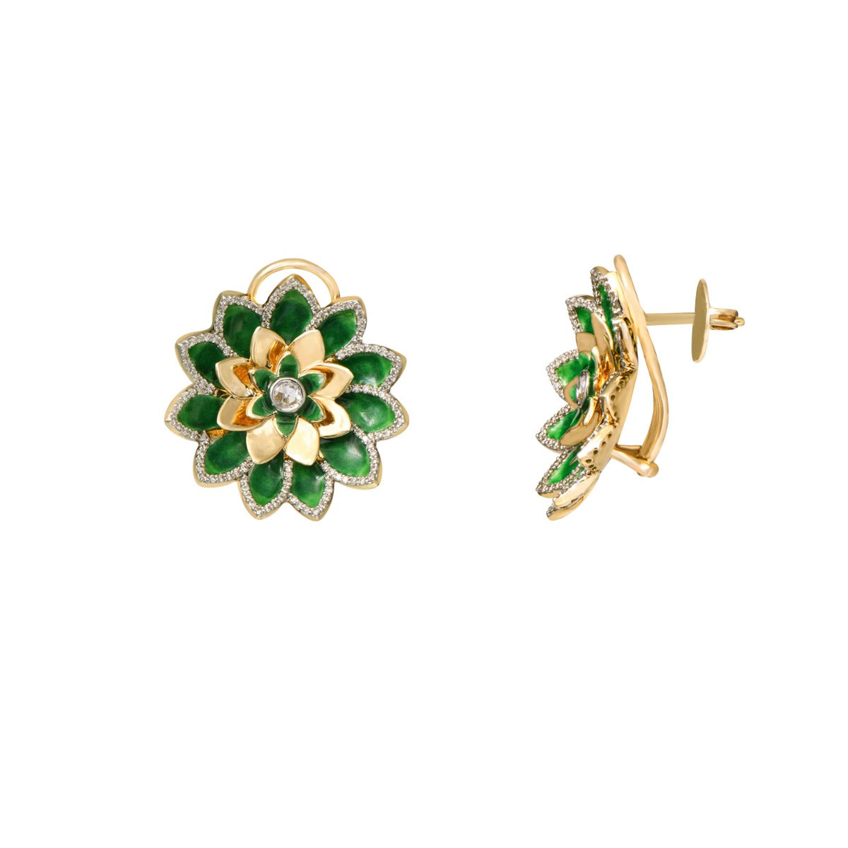 Verdant Bloom Diamond Earrings