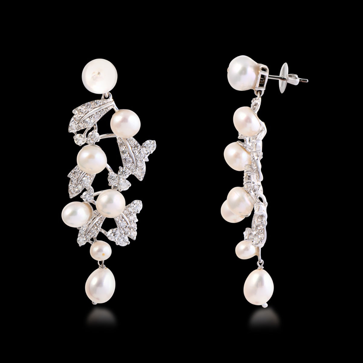 Valley Of Pearl Diamond Earrings