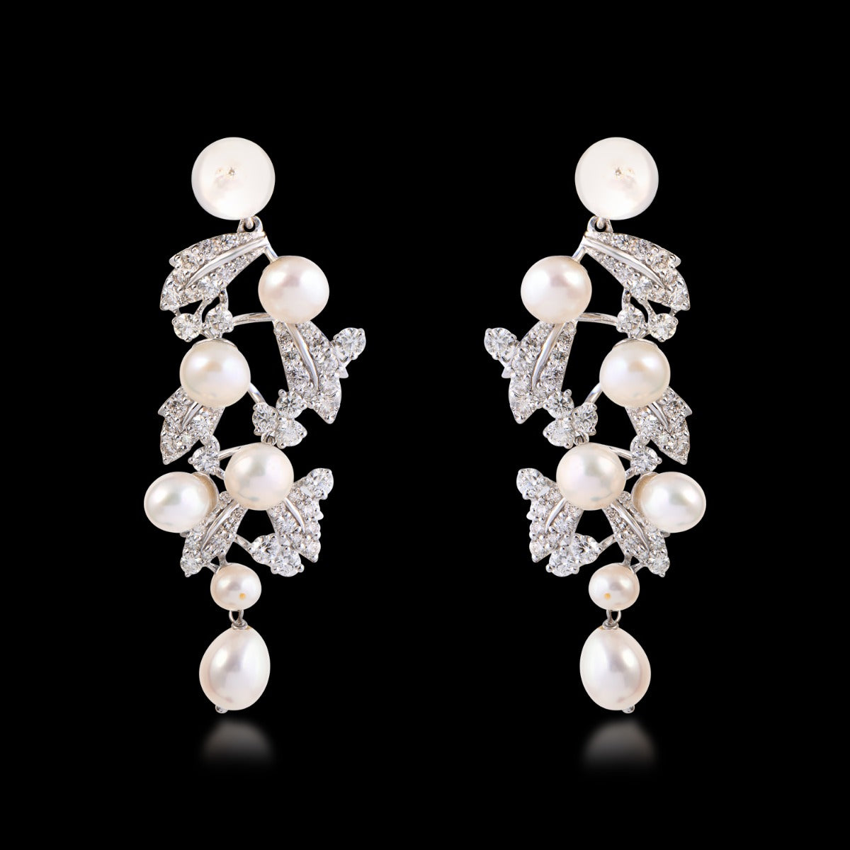 Valley Of Pearl Diamond Earrings