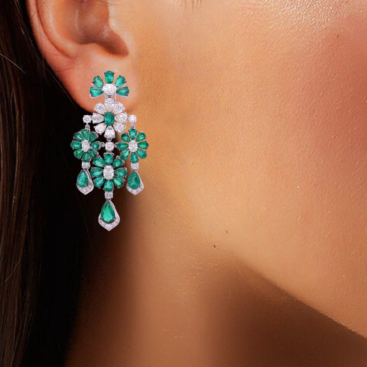 Luminous Luxe Emerald Diamond Earrings