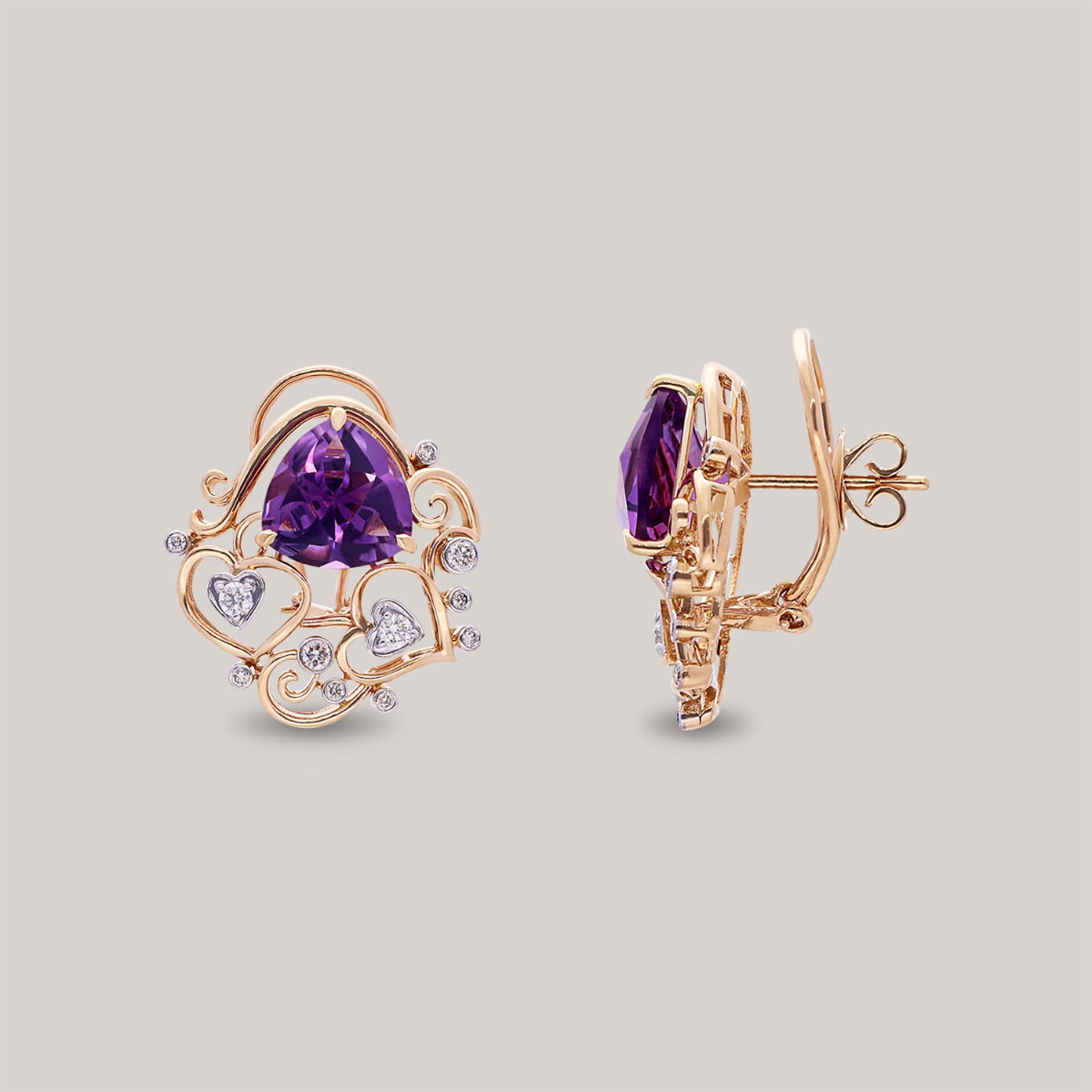 Captivating Amethyst Diamond Earrings