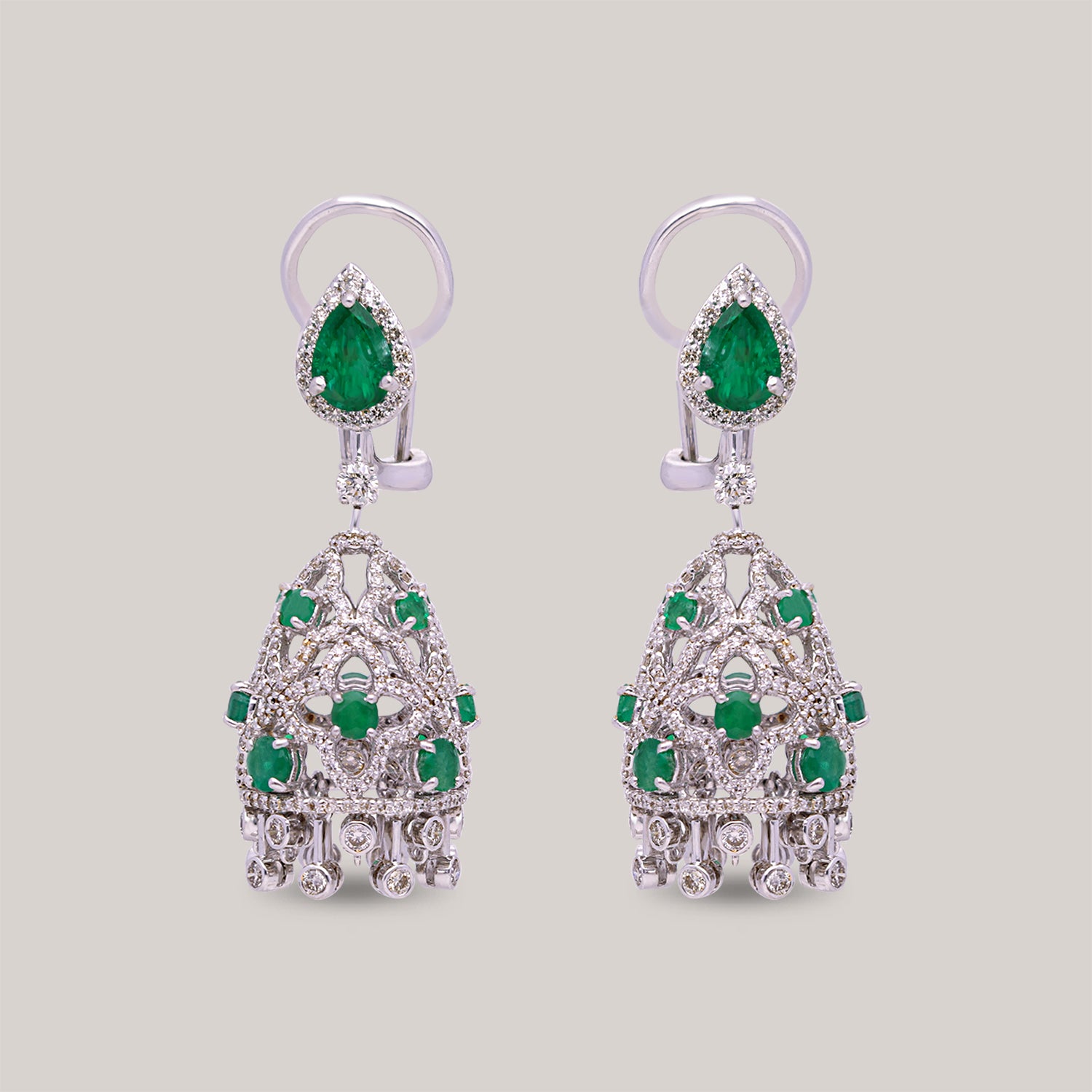 Aiza Emerald Diamond Jhumka