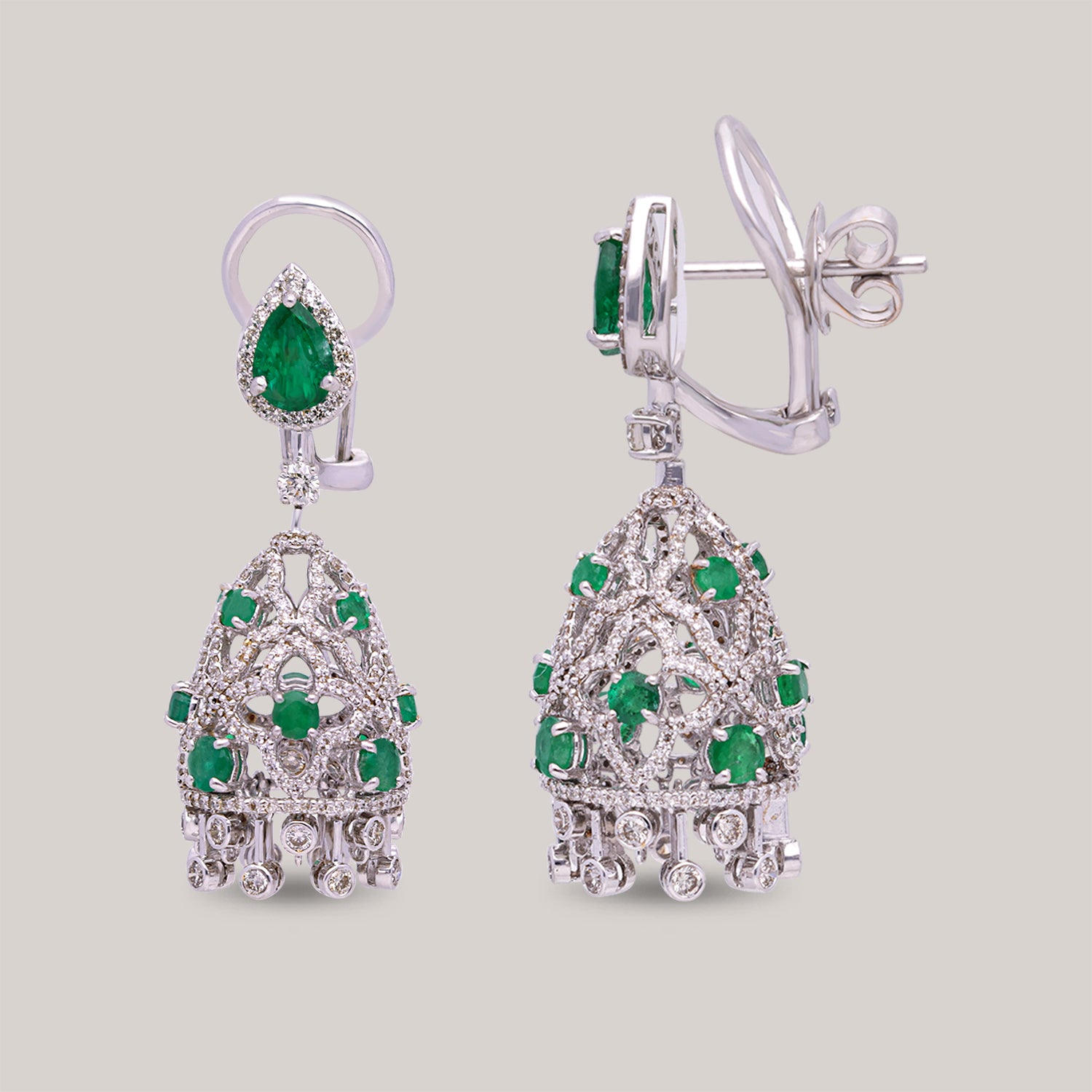 Aiza Emerald Diamond Jhumka