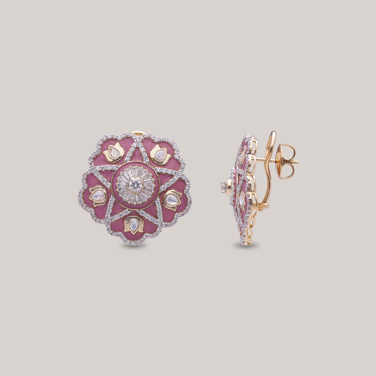 Hexagon Diamond Earrings