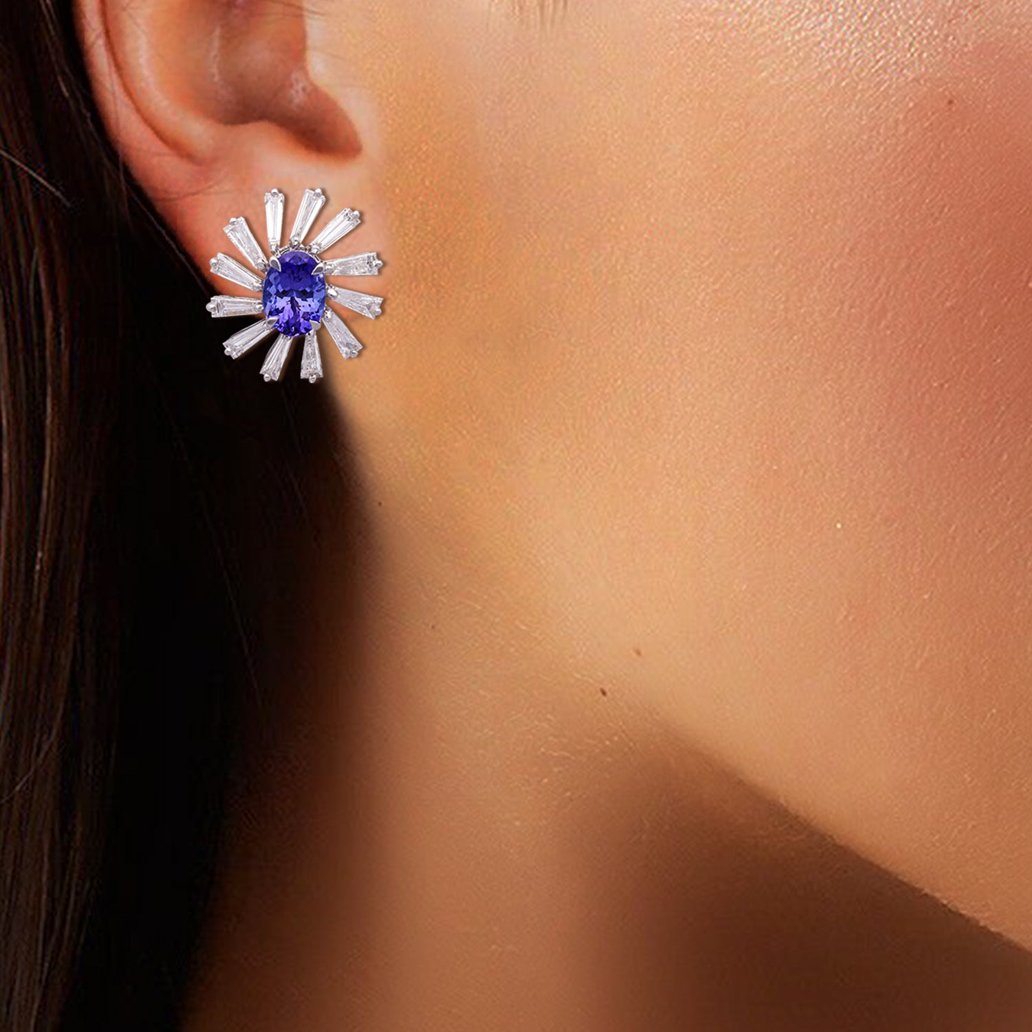 Aarna Tanzanite Diamond Earrings