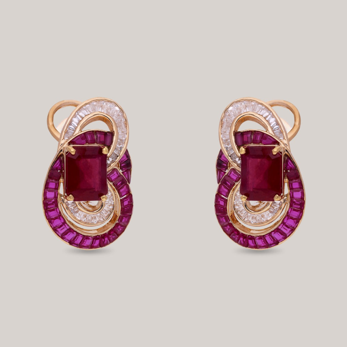 Scarlet Twirl Treasures Diamond Earrings