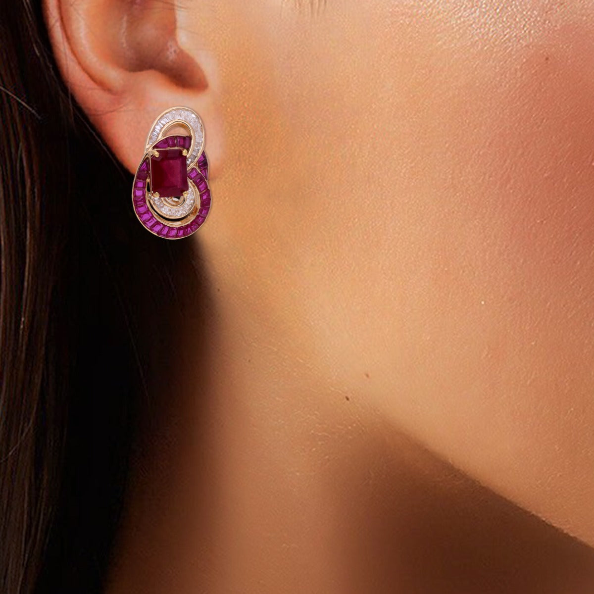 Scarlet Twirl Treasures Diamond Earrings