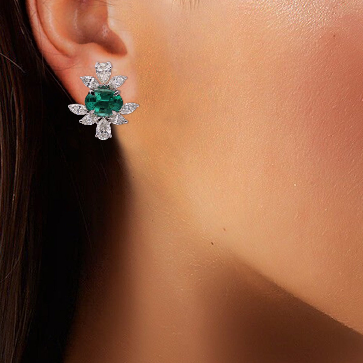 Gleaming Oasis Diamond Earrings