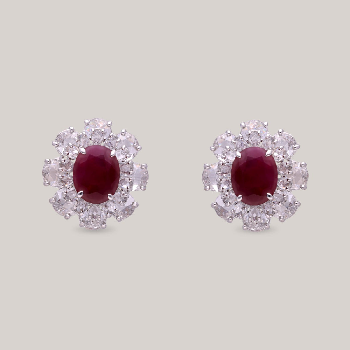 Crimson Elegance Diamond Earrings