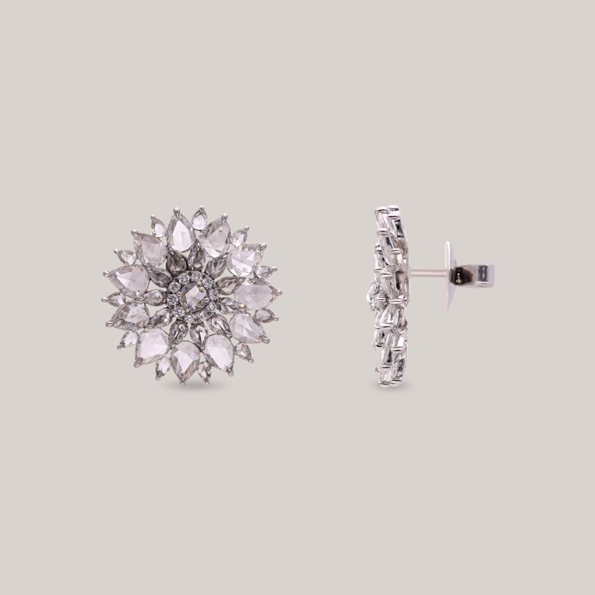 Crystal Blossom Diamond Earrings