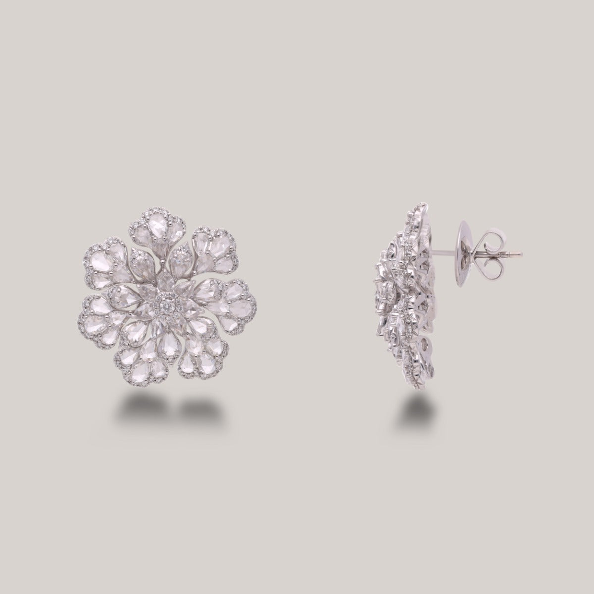Frosted Flower Luxe Diamond Earrings
