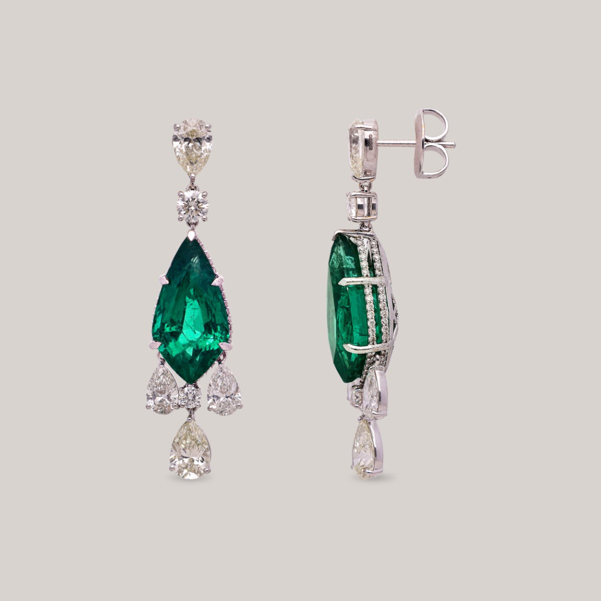 Emerald Dew Diamond Earrings
