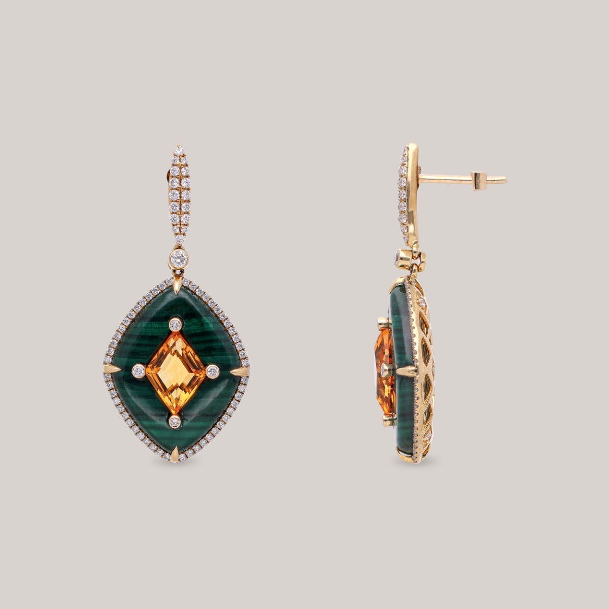 Citrine Bloom Diamond Earrings