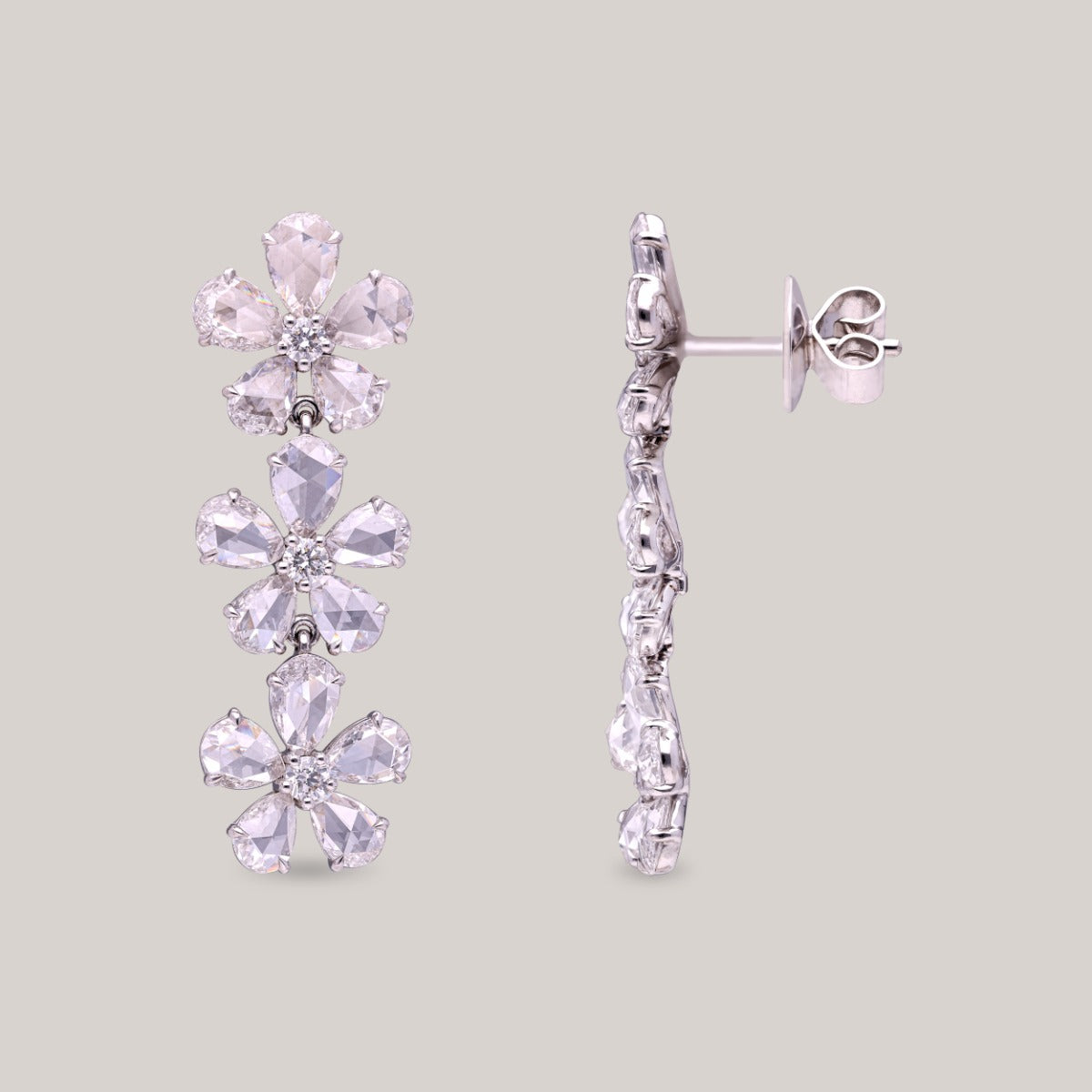 Sparkling Aura Blossoms Diamond Earrings
