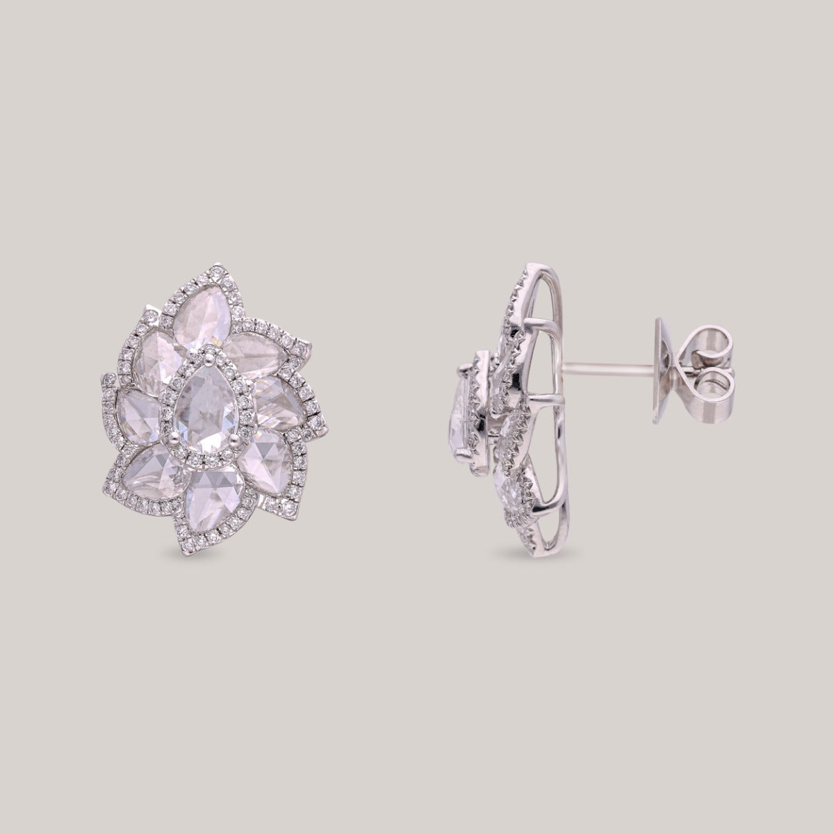 Lotus Elegance Diamond Earrings