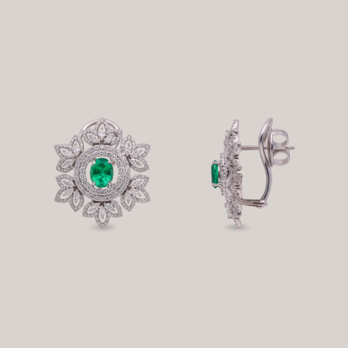 Emerald Twilight Diamond Earrings