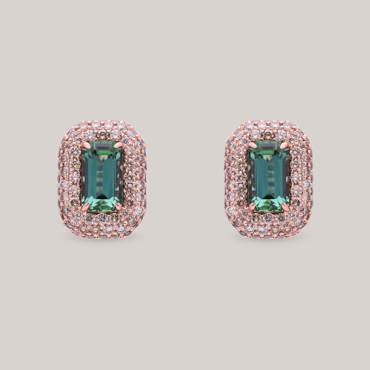 Green Glint Diamond Earrings