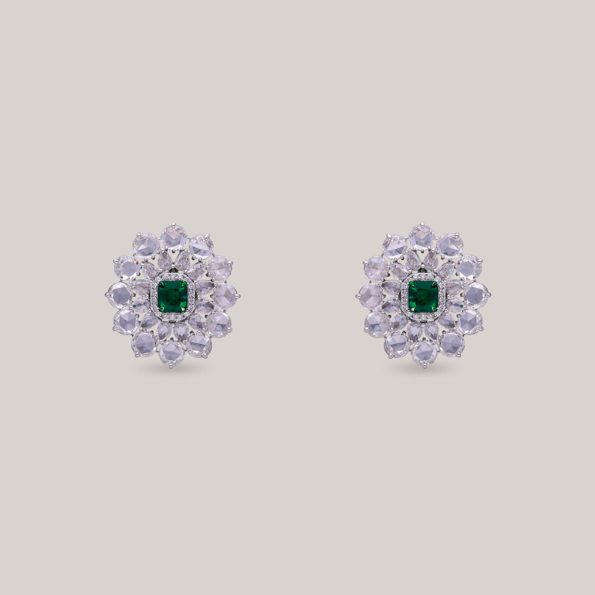 Emerald Bloom Diamond Earrings