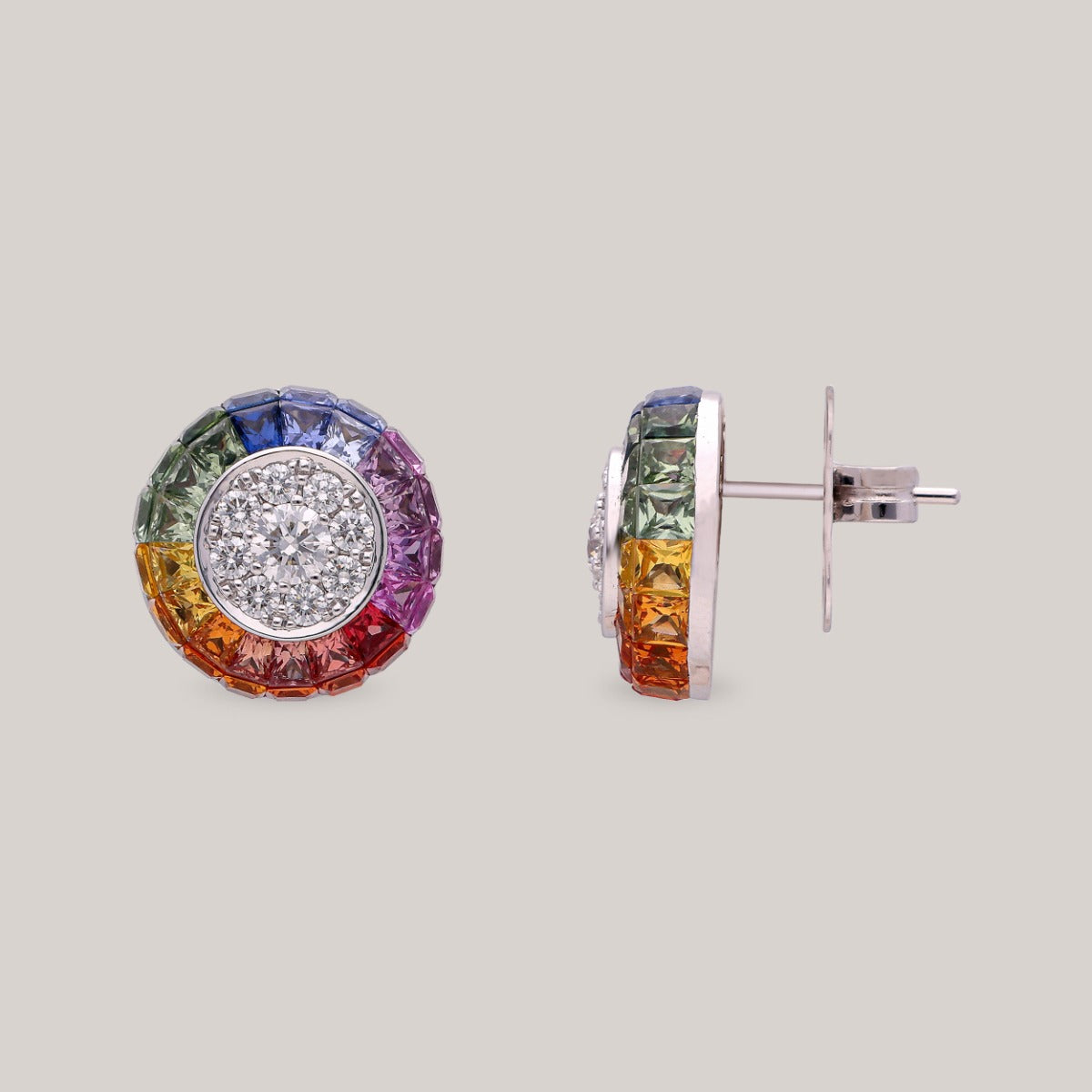 Spectrum Bloom Diamond Earrings