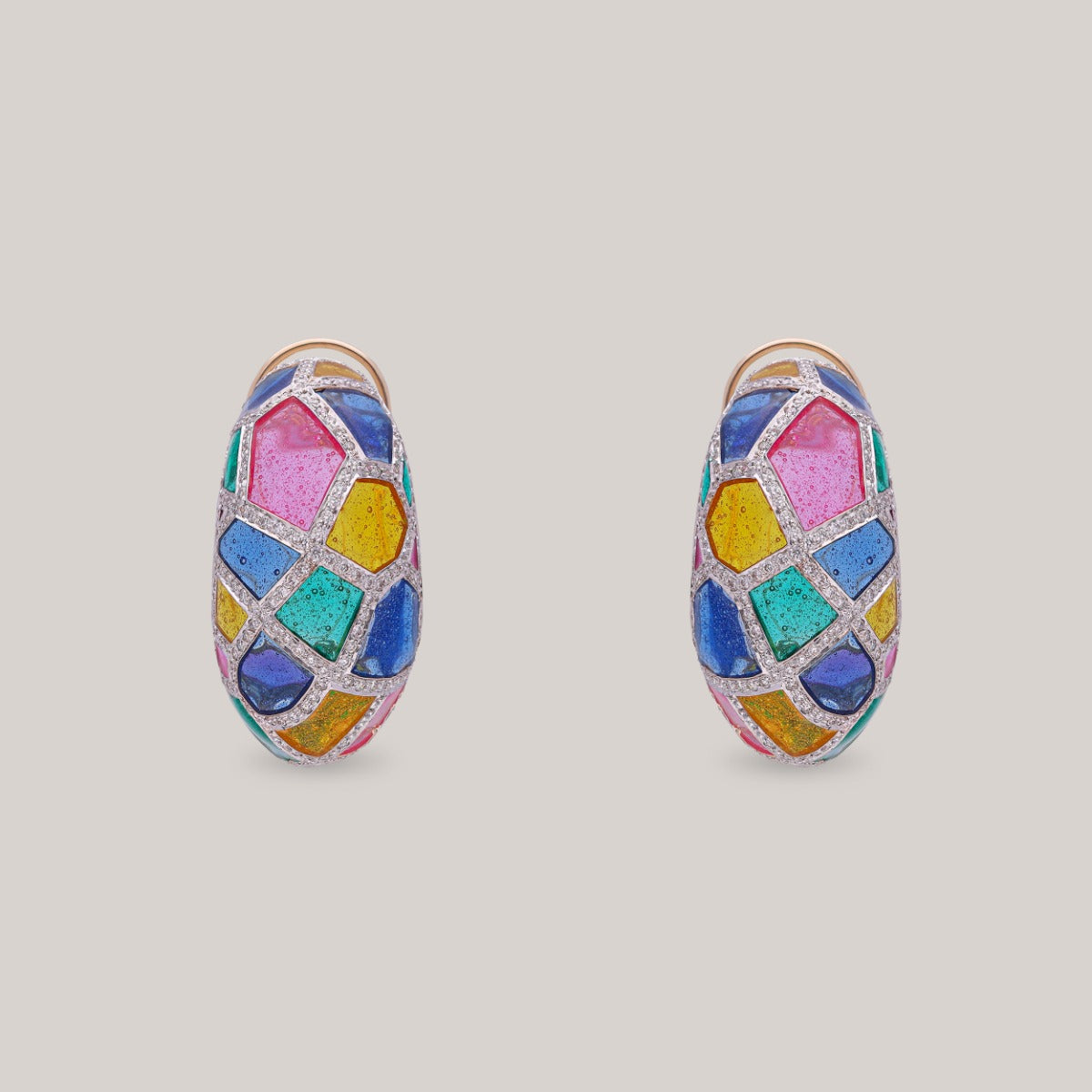 Rainbow Reef Diamond Hoops
