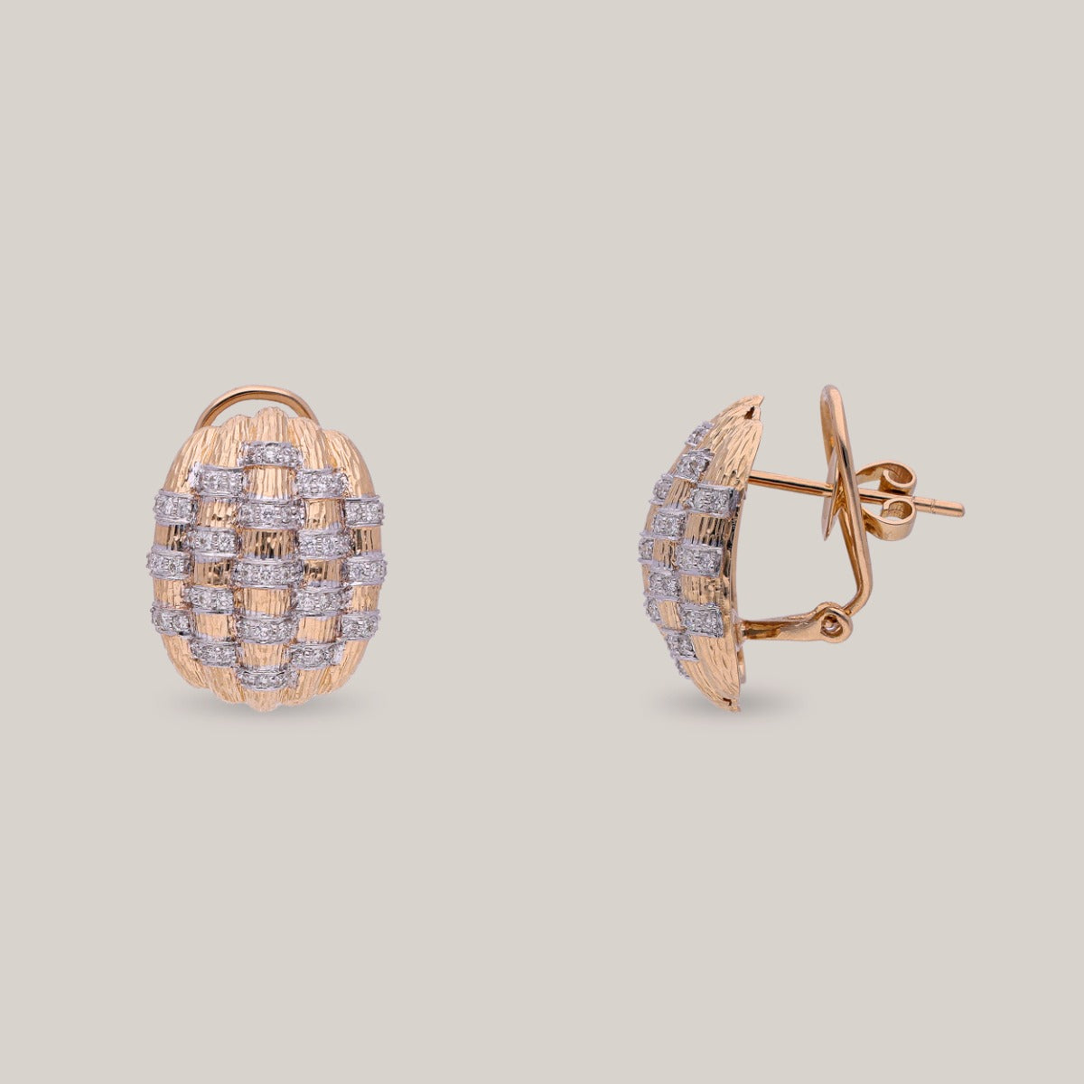 Golden Pinecone Diamond Earrings