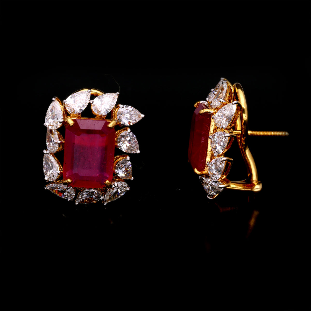 Starry Floral Gemstone Diamond Earrings