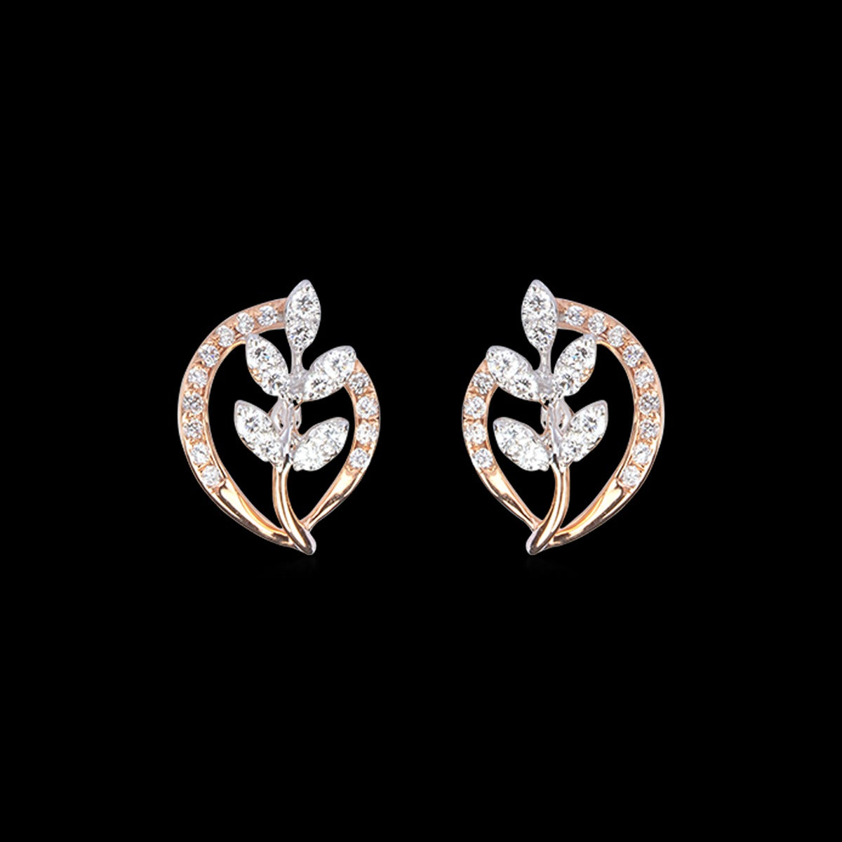 Gleaming Paisley Diamond Earrings
