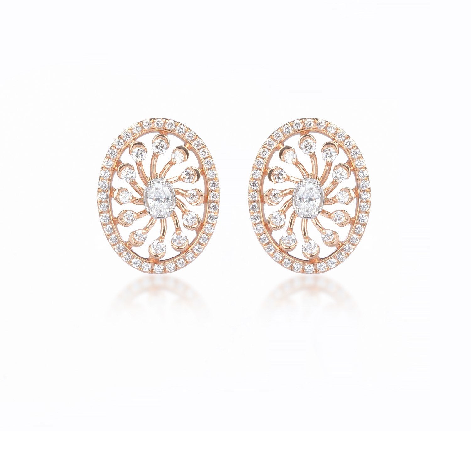 Oval Diamond Earrings