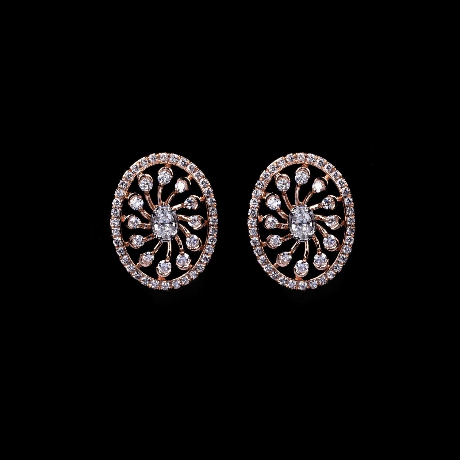 Oval Diamond Earrings
