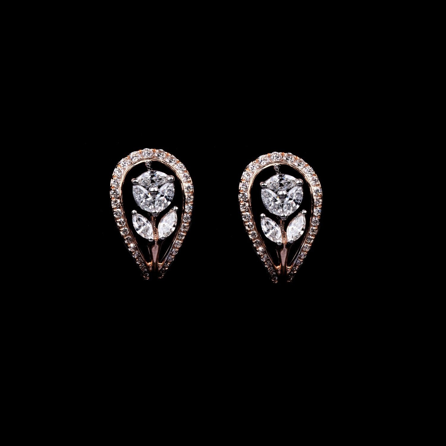 Leafy Sparkle Diamond Earrings