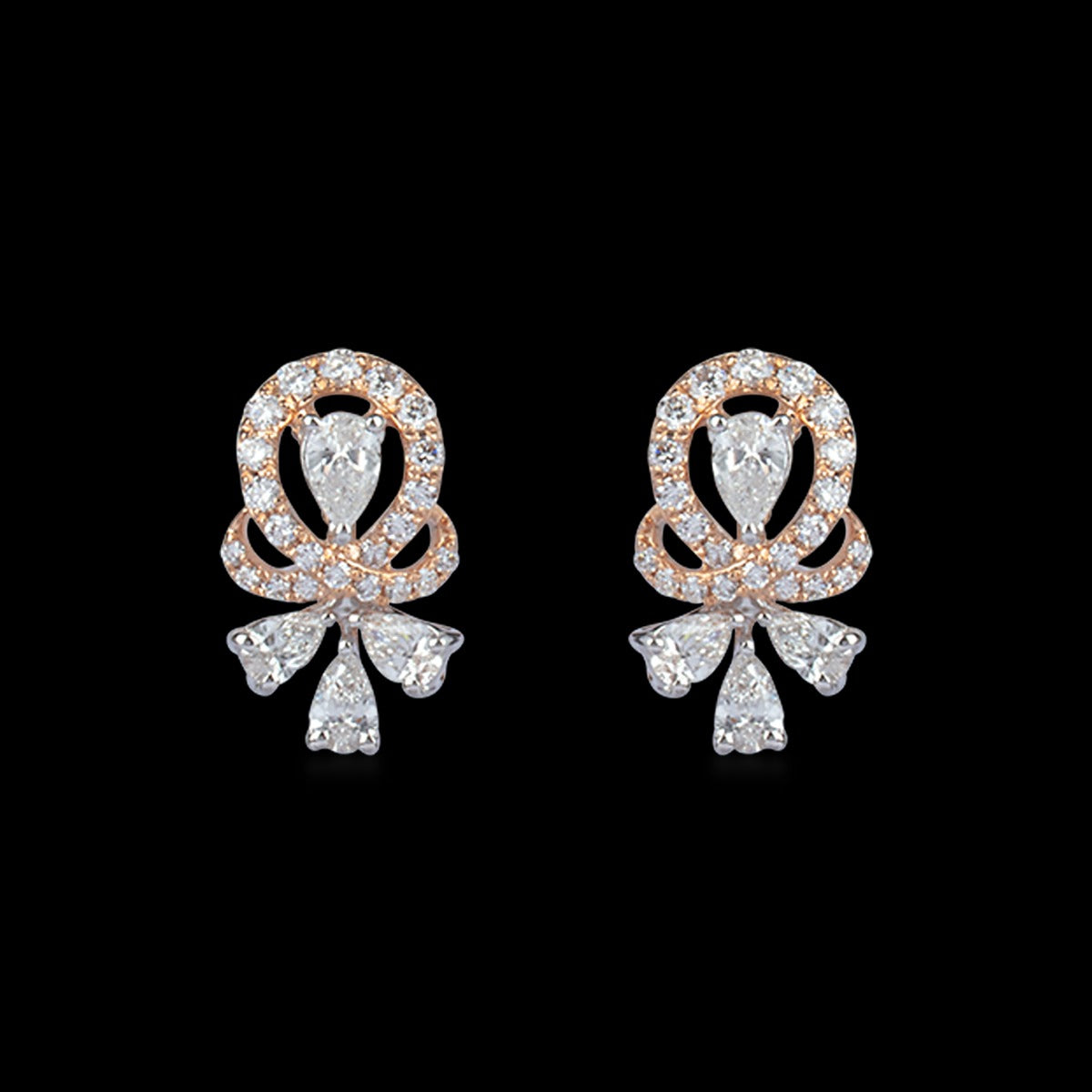 Dainty Fern Diamond Earrings