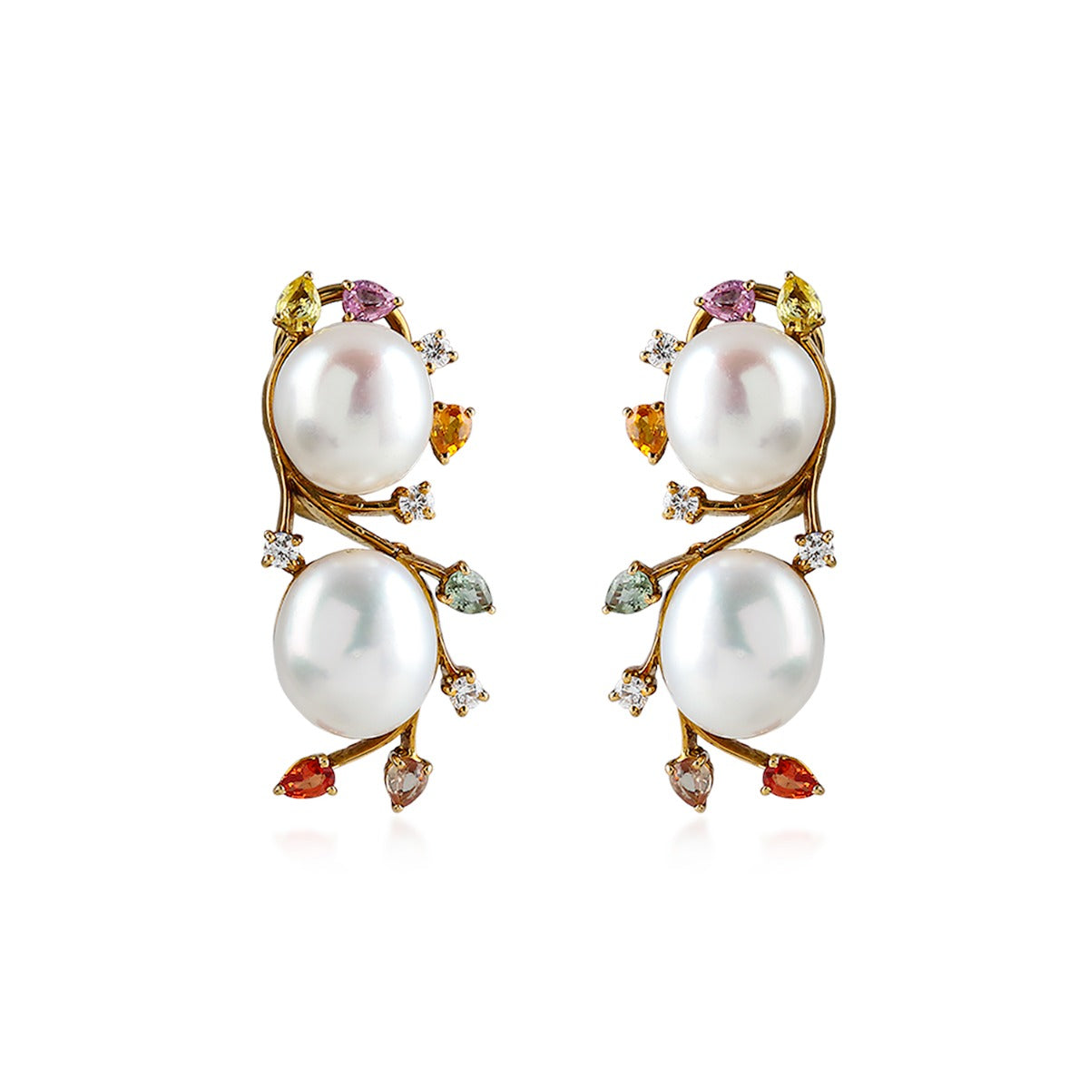 Pearly Dance Diamond Earrings