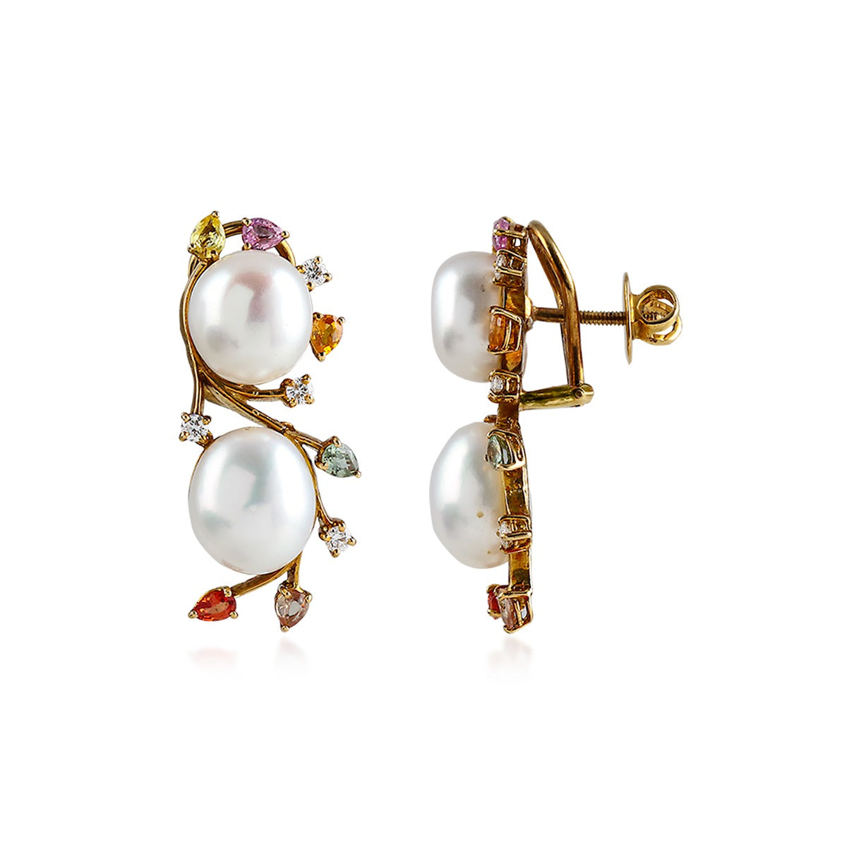 Pearly Dance Diamond Earrings