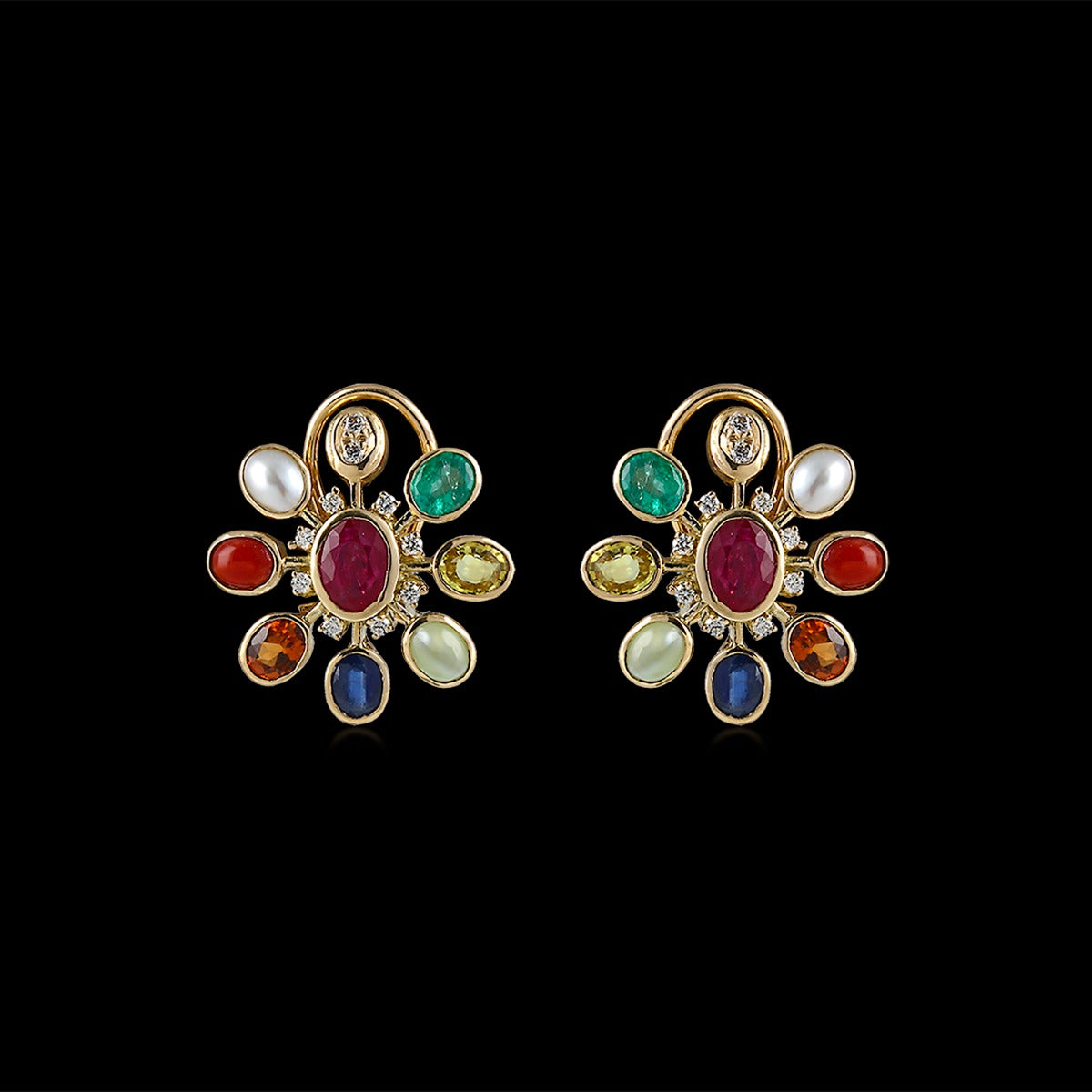 Varied Stone Diamond Earrings