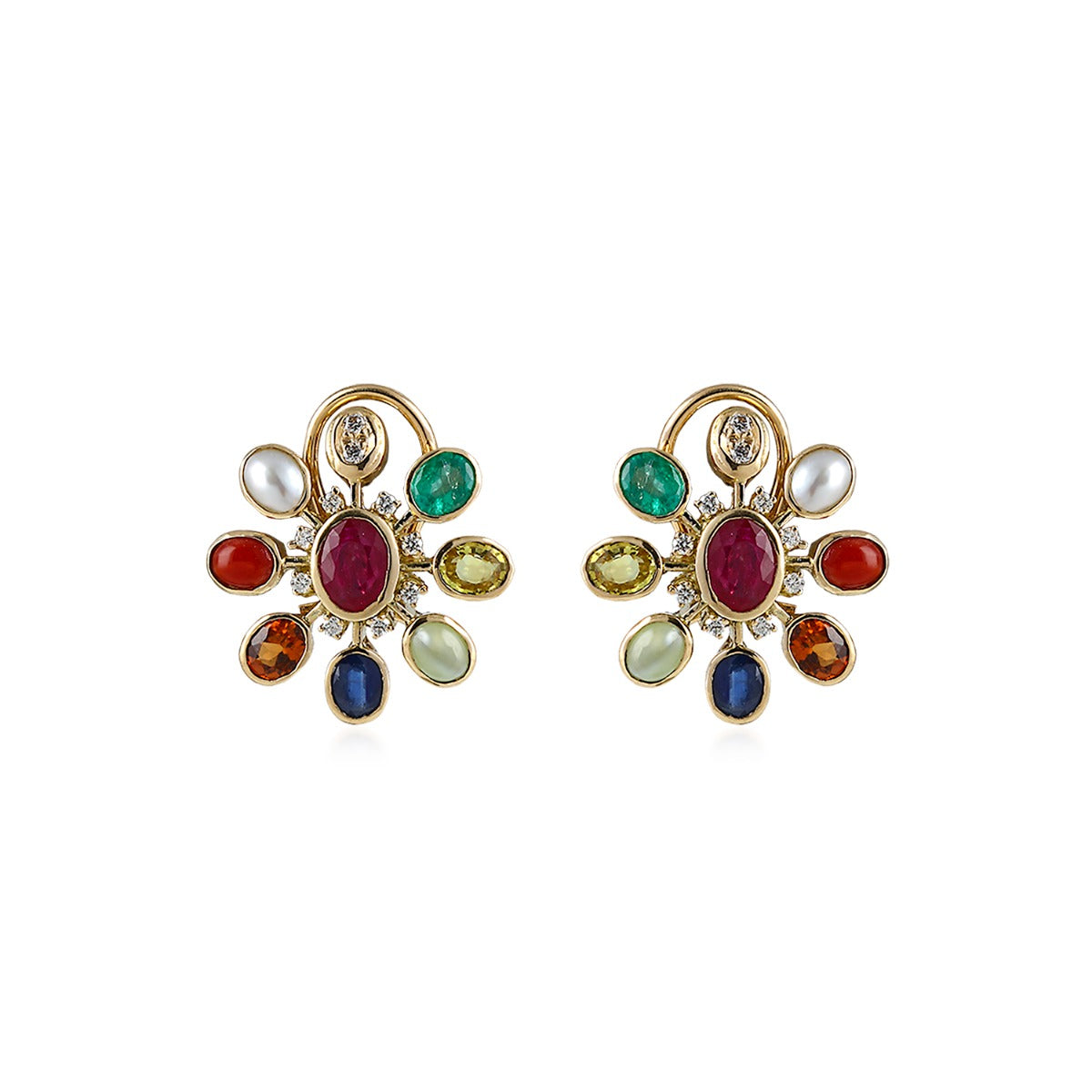 Varied Stone Diamond Earrings