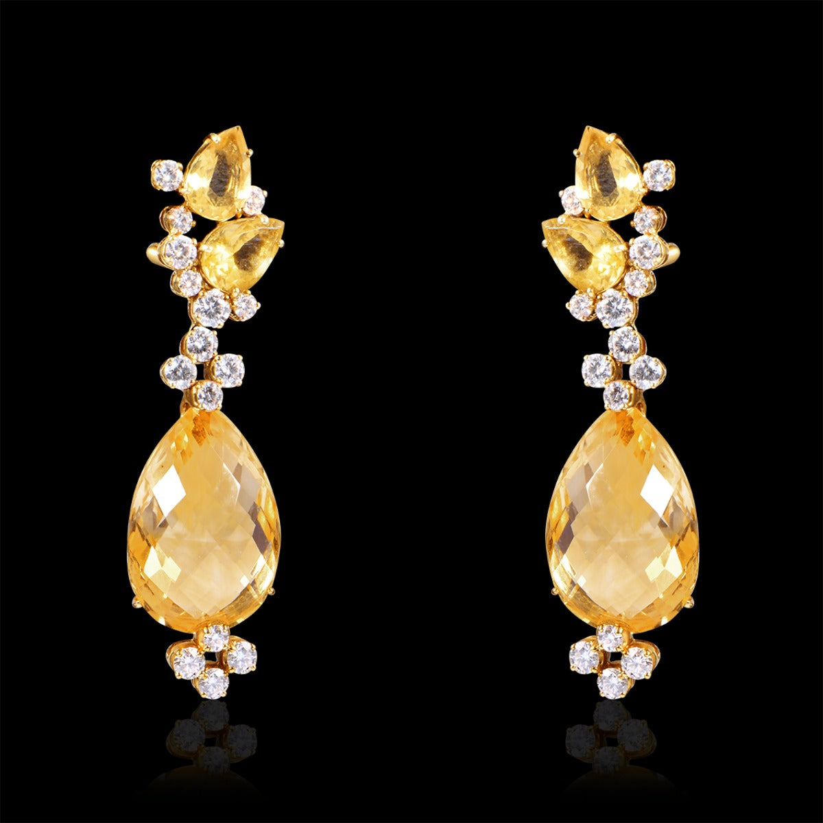 Yellow Glow Stone Diamond Earrings