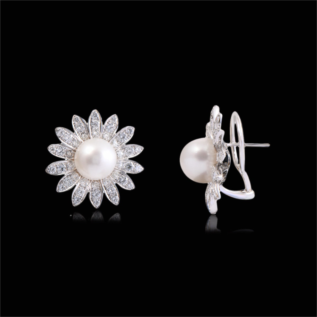 Amala Pearl Diamond Earrings